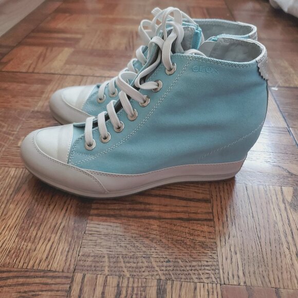 Vintage Geox (From Europe) Limited Edition Retro Hi-top Wedge Trainers - Picture 4 of 11